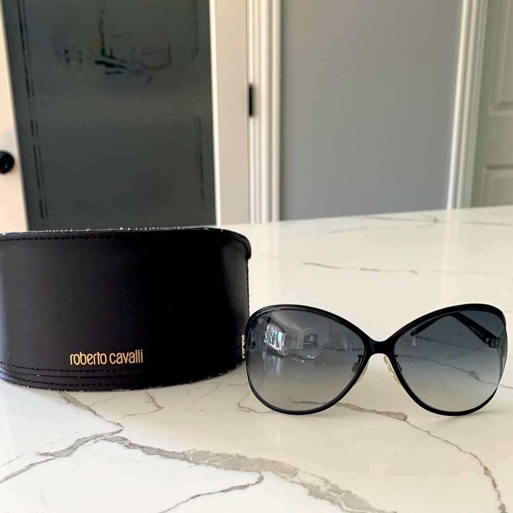 Roberto Cavalli Womens Sunglasses, Black/Crystal